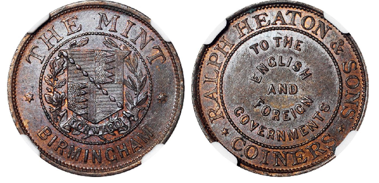 十九世纪末英国伯明翰喜敦造币厂铜质广告章