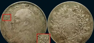 八年袁大头空心叶图片