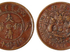 丙午户部大清铜币湘十文粗芒九尾版