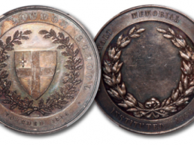 英国1866年“伦敦城市学校”银质奖牌一枚