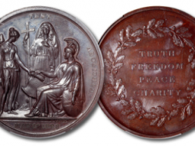 英国1828年“废除《宣誓法案》”纪念大铜章一枚