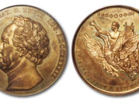 德国纪念“歌德”铜章一枚，正面为“歌德”肖像