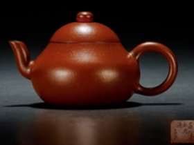 孟臣紫砂壶朱泥梨式壶
