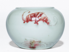 青釉釉里红福山寿海图水丞