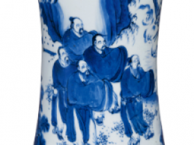 崇祯青花五老祝寿图大净水碗座