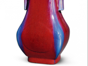 “大清咸丰年制”窑变釉贯耳瓶