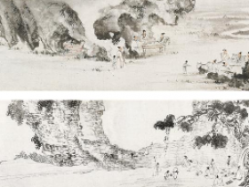 陈少梅、溥心畬 饮酒图合卷