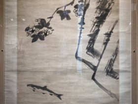 八大山人 《拒霜游鱼图》