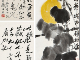 齐白石字画作品《 竹篱葫芦》