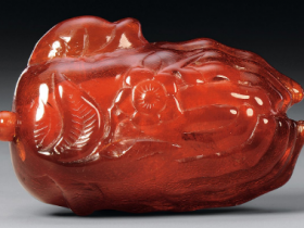 清琥珀佛手烟壶价格