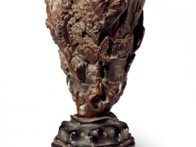 沉香木山水人物纹杯价格