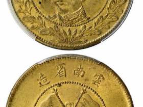 云南省造唐继尧像纪念铜币黄铜五十文