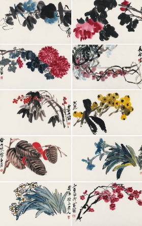 齐白石字画群芳吐艳册成交价格