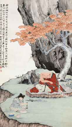 张大千字画作品《药王像》