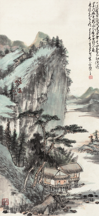 陈康侯字画作品《水榭销夏图》